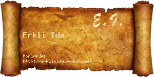 Erkli Ida névjegykártya